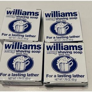 4 NEW Williams Mug Shaving Soap 1.75 Oz 50g Bar Discontinued